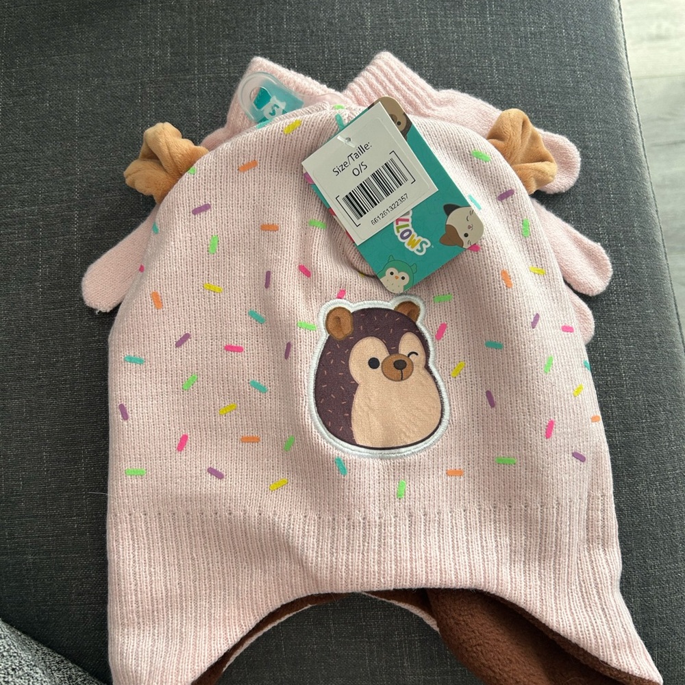 NWT Kids squishmallows Pink winter set